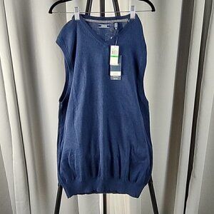 Izod Big & Tall Natural Stretch Blue Sleeveless Sweater Vest Size Large T (NWT)